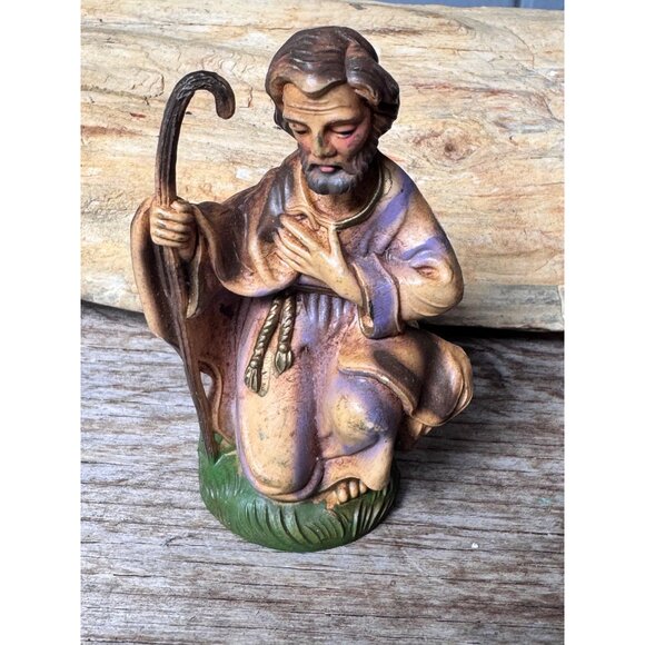 Hand Painted Italian Joseph Figurine Vintage Nativity BVC Italy Resin - Picture 2 of 7